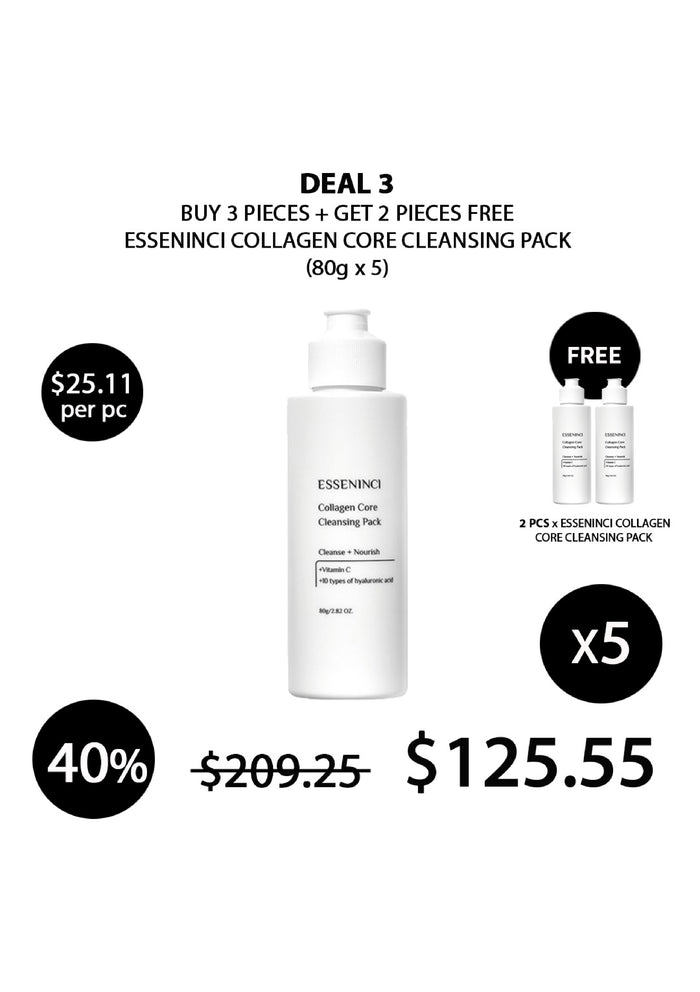 (BUY 3+2 FREE) ESSENINCI COLLAGEN CORE CLEANSING PACK