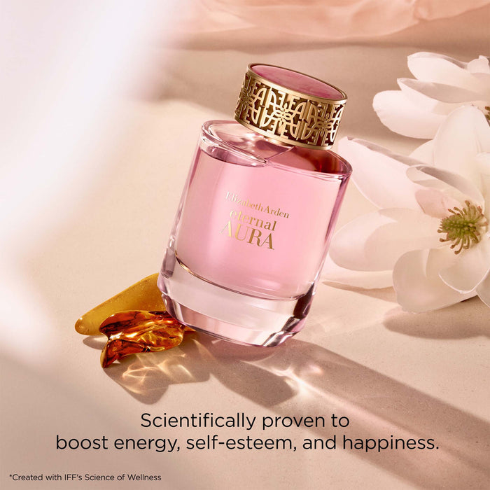 Eternal Aura eau de parfum is scientifically proven to boost energy, self-esteem, and happiness. *Created with IFF's Science of Wellness