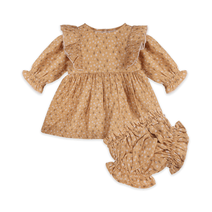 Floral Ruffle Baby Dress & Bloomer (Organic Muslin) - Outfit Set
