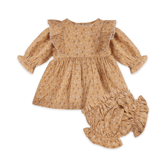 Floral Ruffle Baby Dress & Bloomer (Organic Muslin) - Outfit Set