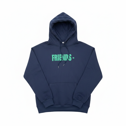 Friends Graphic Hoodie Navy Blue - White Background