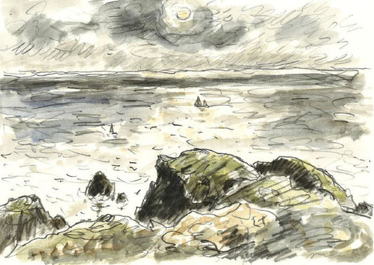 'From the Library's Collection' (2) - Sir Kyffin Williams Mounted Print
