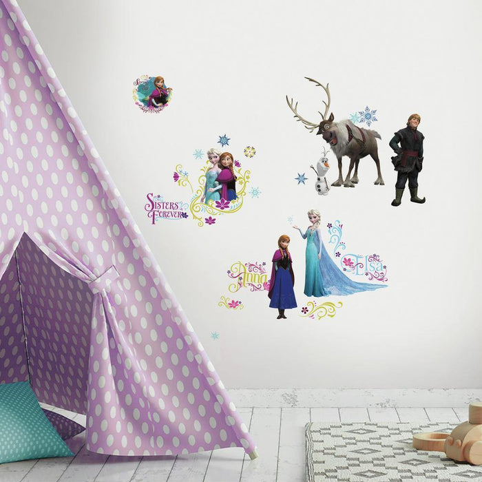 Disney Frozen Family Peel And stick Wall Decals with Glitter - EonShoppee