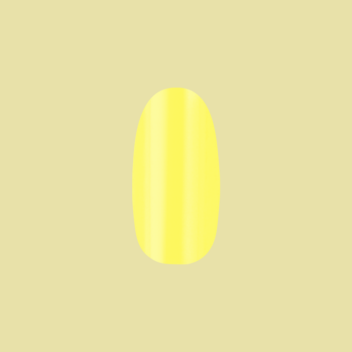 Single medium oval nail in neon yellow shade from Game Set Mani - Press-On | Medium | Oval for bright at-home manicure