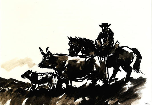 Gaucho (sepia) - Sir Kyffin Williams Mounted Print