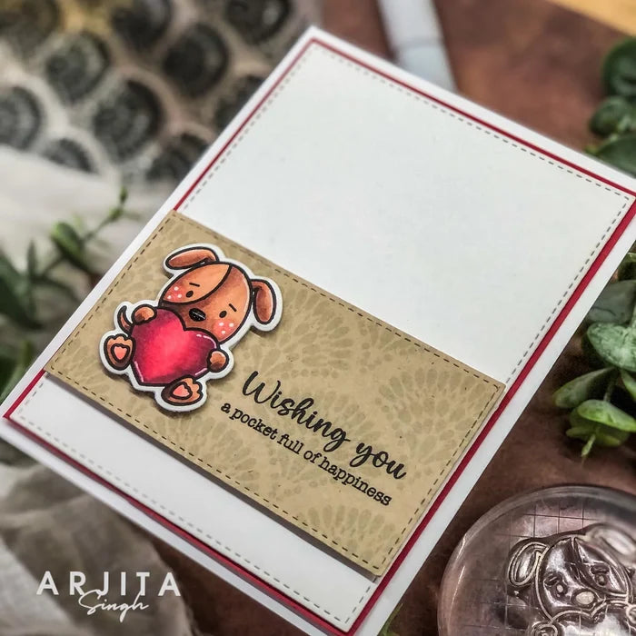 Gina K. Designs - Background Stamp - Ornate Fans. Ornate Fans is a stamp set by Arjita Singh. This set is made of premium clear photopolymer and measures 4" X 6". Available at Embellish Away located in Bowmanville Ontario Canada. Example by Arjita Singh