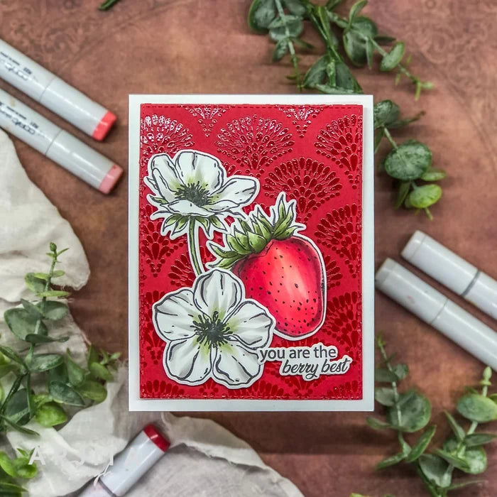 Gina K. Designs - Background Stamp - Ornate Fans. Ornate Fans is a stamp set by Arjita Singh. This set is made of premium clear photopolymer and measures 4" X 6". Available at Embellish Away located in Bowmanville Ontario Canada. Example by brand ambassador.