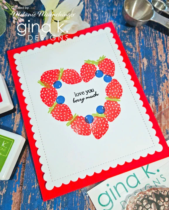 Gina K. Designs - Stamp & Die Set - Life is Sweet. Life is Sweet is a stamp set by Melanie Munchinger. This set is made of premium clear photopolymer and measures 6" X 8". Available at Embellish Away located in Bowmanville Ontario Canada. Example by Melanie Muenchinger.