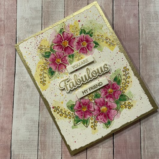 Gina K. designs - Stamps - Positive Greetings. Positive Greetings is a stamp set by Debrah Warner. This set is made of premium clear photopolymer and measures 6" X 8". Made in the USA. Available at Embellish Away located in Bowmanville Ontario Canada. Example by brand ambassador.