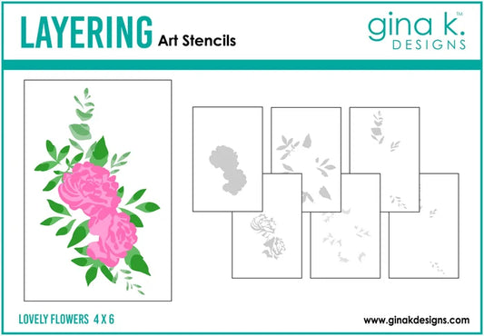 Gina K. Designs - Stencil - Lovely Flowers