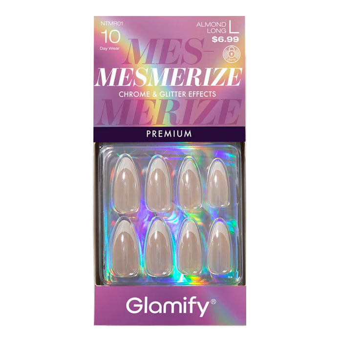 Glamify Mesmerize Crome & Glitter Premium Nail 24 Nails