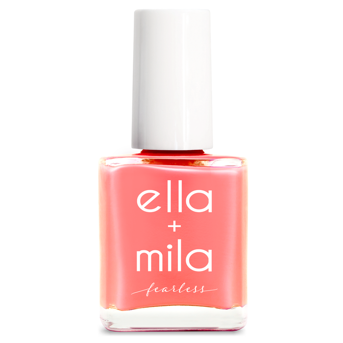 Glow Getter milky orange coral nail polish bottle – ella+mila Fearless