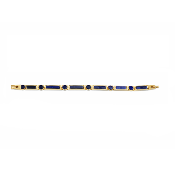 Gold Stainless Steel Gemstone Link Bracelets – 7mm Width, Adjustable 19–22cm Length