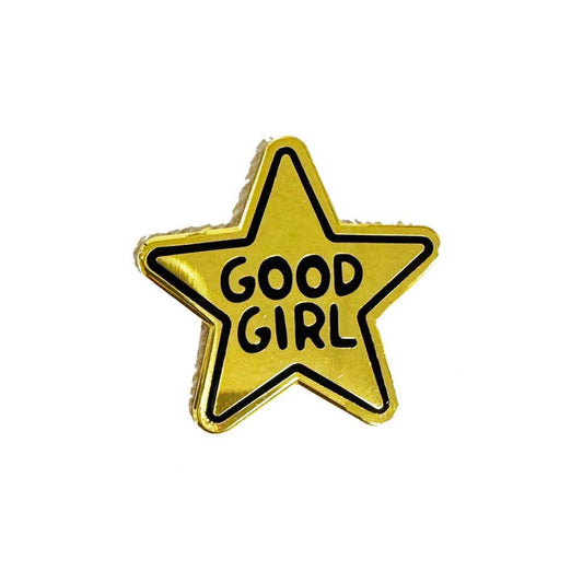 good girl gold star pin