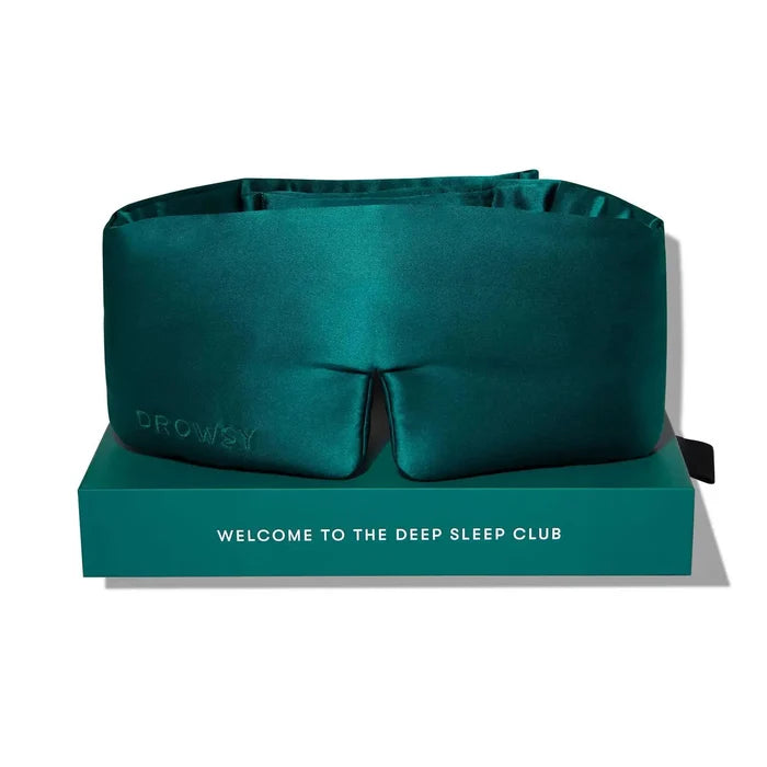Green Sapphire Silk Sleep Mask Drowsy Sleep Co.