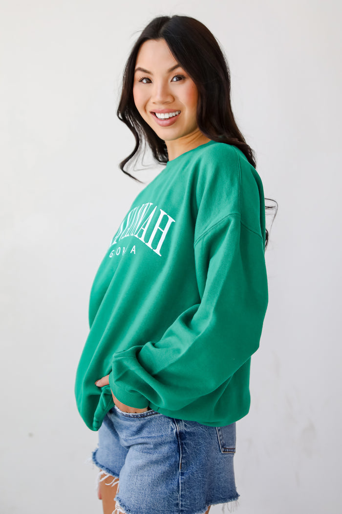 Green Savannah Georgia Block Letter Sweatshirt