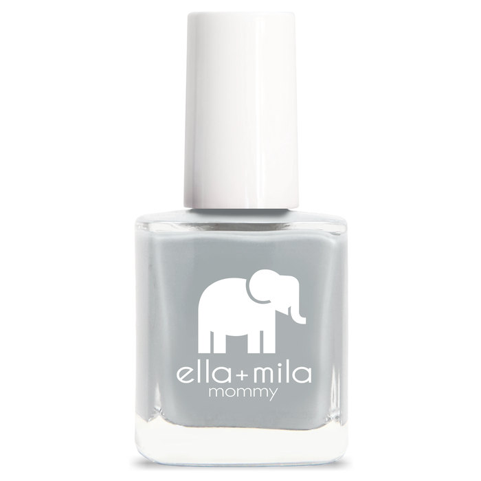 Grey Skies cool cement grey nail polish bottle – ella+mila