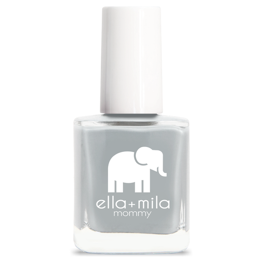 Grey Skies cool cement grey nail polish bottle – ella+mila