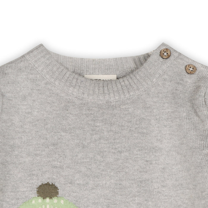 Happy Polar Bear Jacquard Knit Baby Sweater Pullover (Organic Cotton)