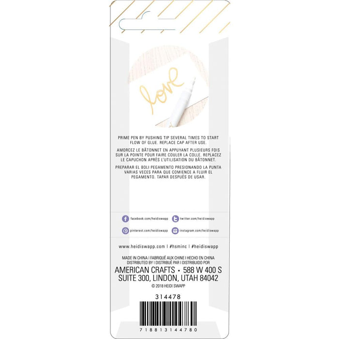 Heidi Swapp - Minc Glue Pens - Select Fine/Wide Tip. Add foil flakes, glitter or other special finishes! This package contains one Glue Pen choose Fine Tip or Wide Tip or both. Imported. Each sold separately. Available at Embellish Away located in Bowmanville Ontario Canada.
