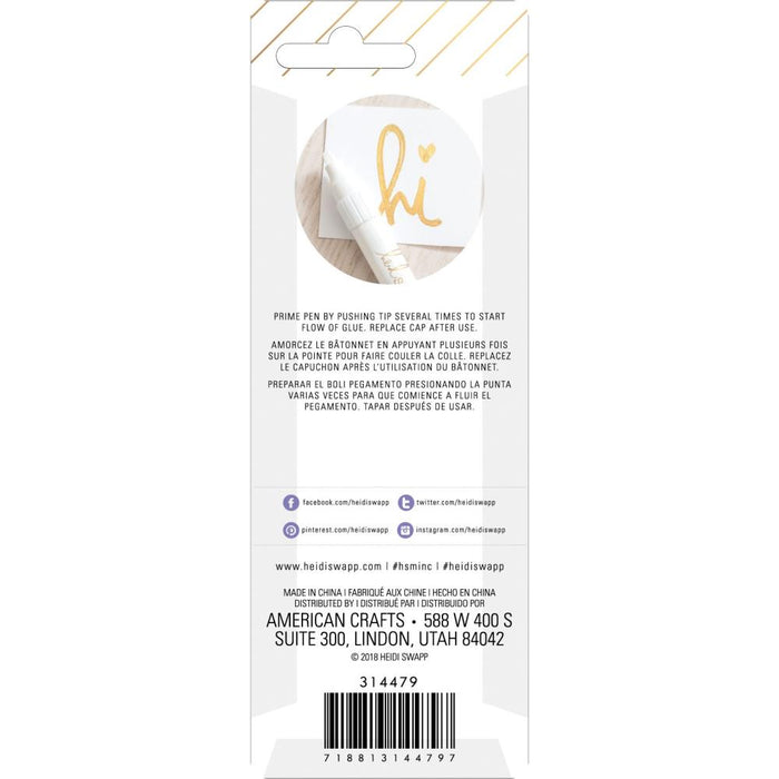 Heidi Swapp - Minc Glue Pens - Select Fine/Wide Tip. Add foil flakes, glitter or other special finishes! This package contains one Glue Pen choose Fine Tip or Wide Tip or both. Imported. Each sold separately. Available at Embellish Away located in Bowmanville Ontario Canada.