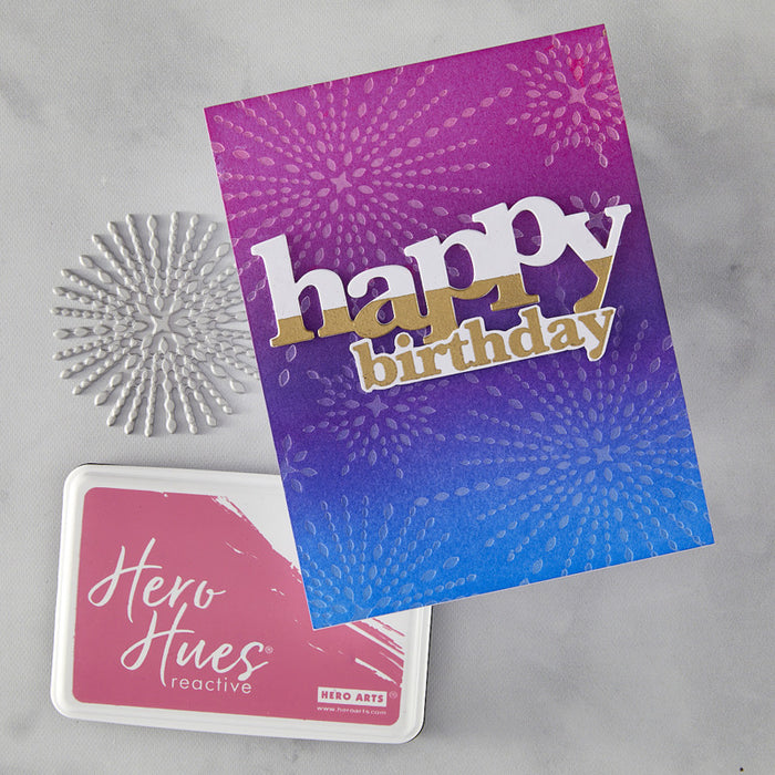 Hero Arts - Letterpress + Foil Plate - Starbursts Set. Available at Embellish Away located in Bowmanville Ontario Canada. Example by brand ambassador.