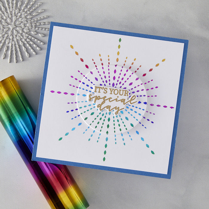 Hero Arts - Letterpress + Foil Plate - Starbursts Set. Available at Embellish Away located in Bowmanville Ontario Canada. Example by brand ambassador.