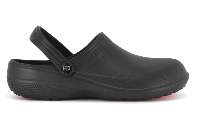 Hey Collection Black Alex Comfort Grip Slip-Resistant Closed Toe Clogs