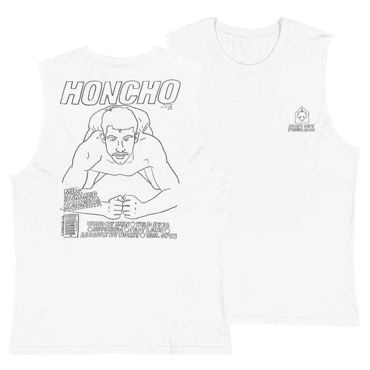 honcho man drawing white muscle tee