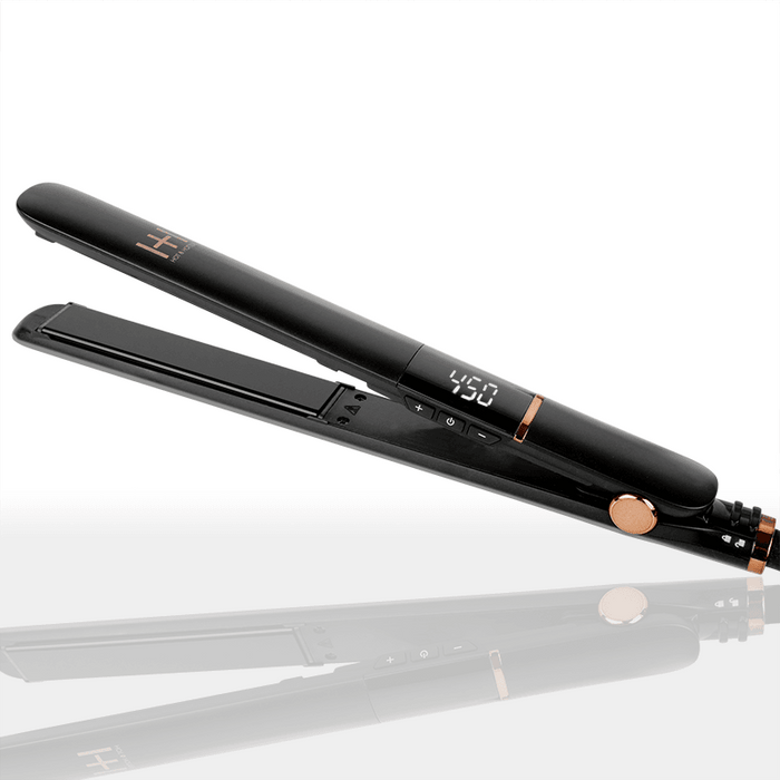 Hot & Hotter Extra Long Ceramic Digital Flat Iron 1in, Black