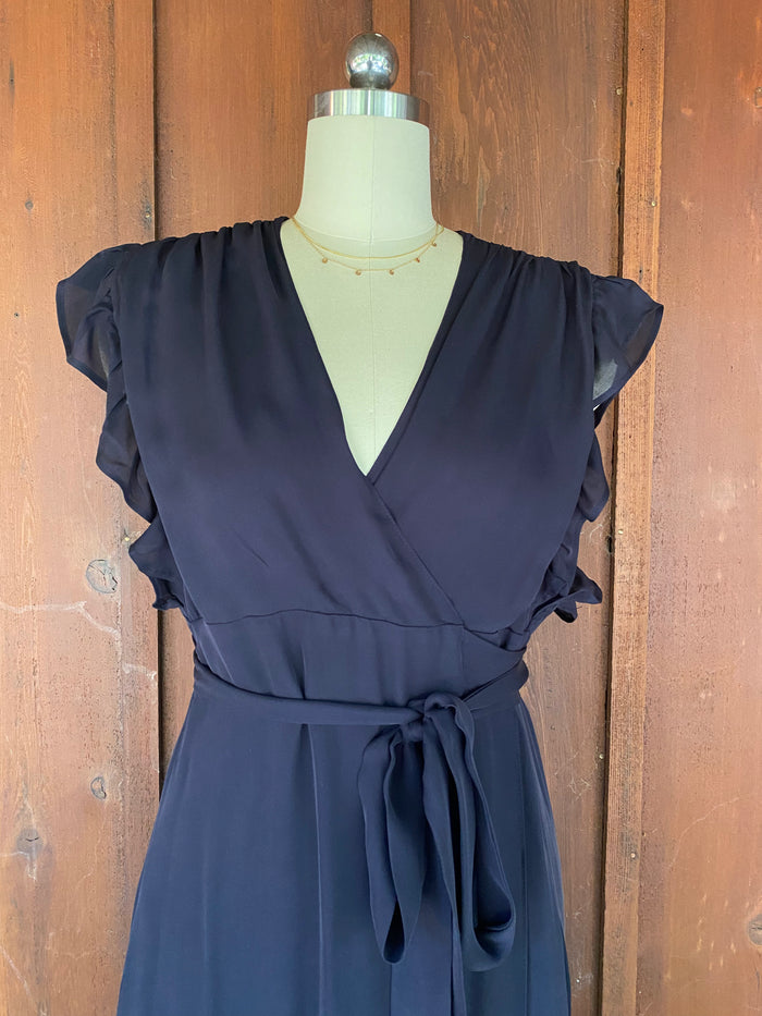 S / Navy Silk Georgette