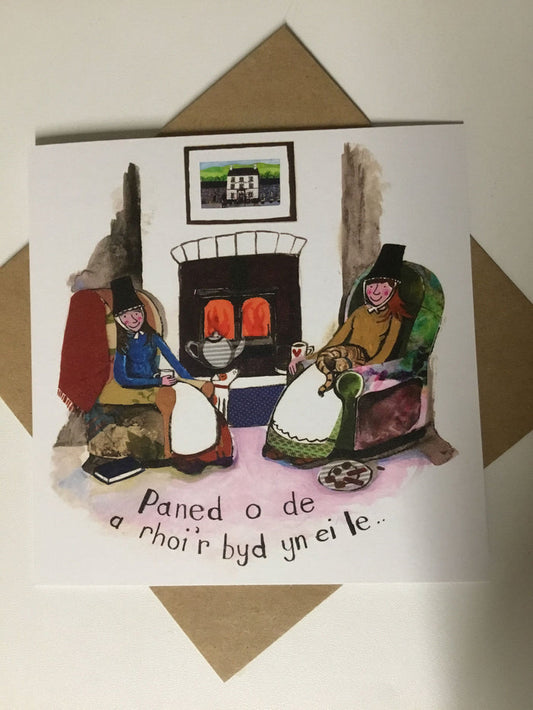 Individual Card 'Arglwyddes Gymreig - Paned' by Lizzie Spikes