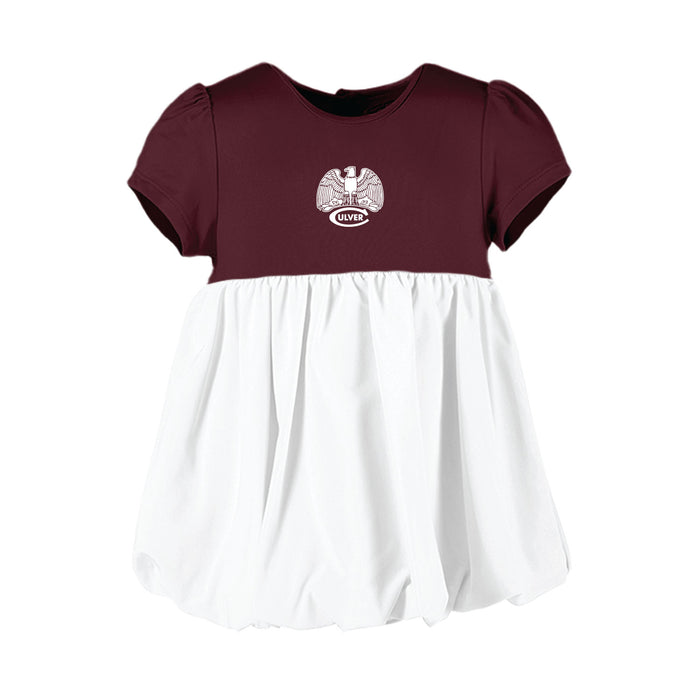 Infant Calla Cinch Waist Dress- Maroon/White