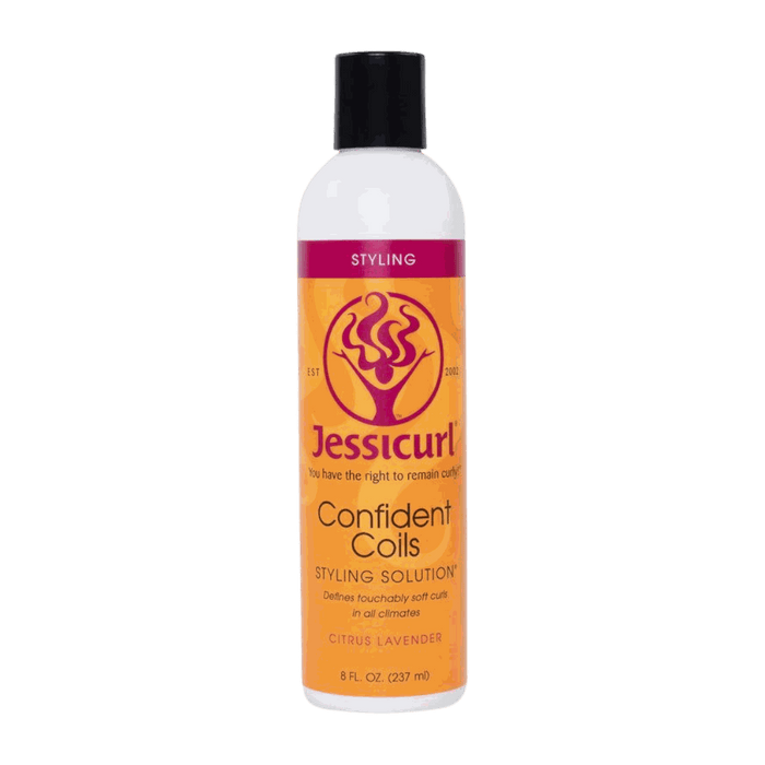 Jessicurl Confident Coils creamy styling solution for soft, defined curls with medium hold and no protein.