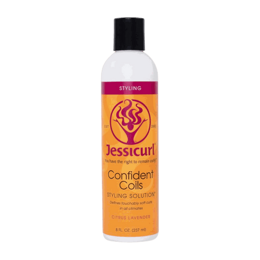 Jessicurl Confident Coils creamy styling solution for soft, defined curls with medium hold and no protein.