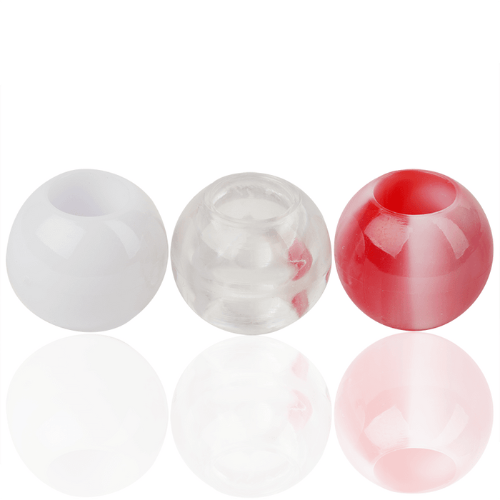Joy Round Hair Beads X-Large, Red Two Tone Mix