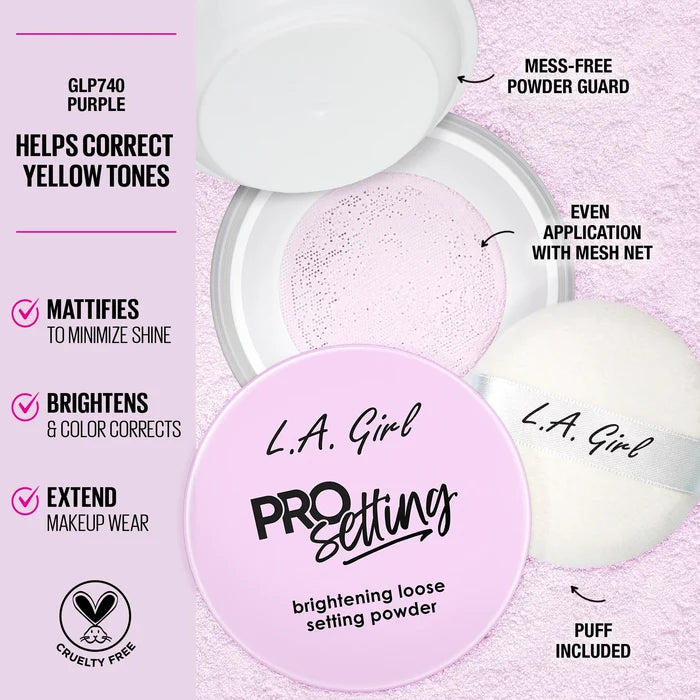 L.A.Girl Pro Setting Brightening Loose Setting Powder 5g – Purple GLP740