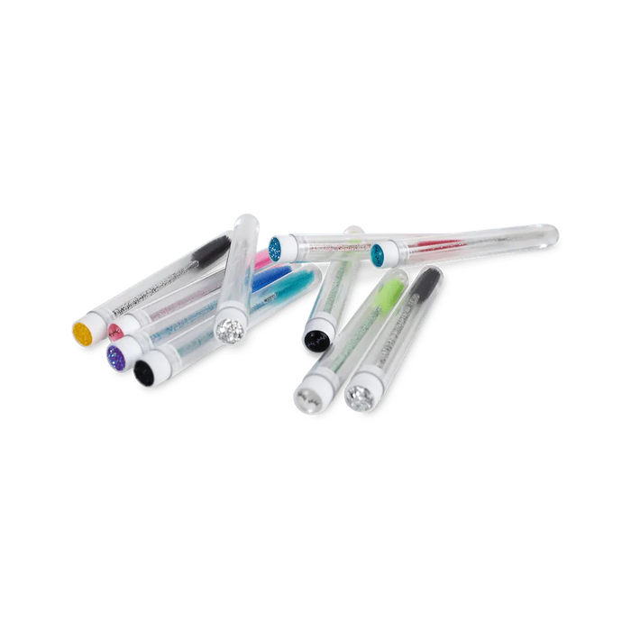 Mascara Brushes With Tubes from Paris Lash Academy: Varying Colors (front view of tubes layed down)