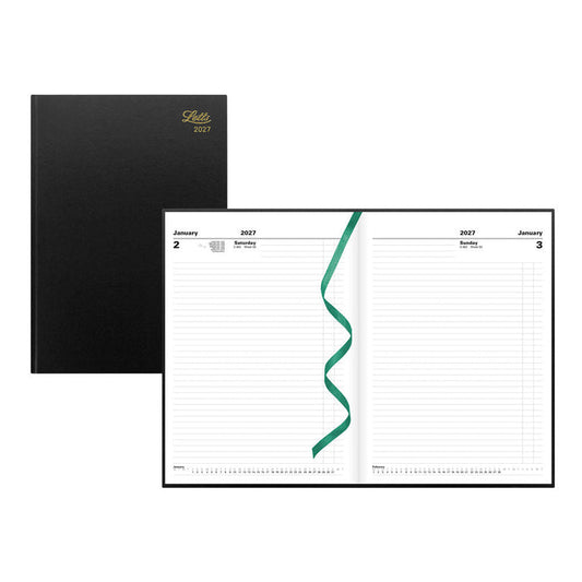 Letts A4 Daily Planner, Standard, 2027 Black 27-C10ZBK#color_black