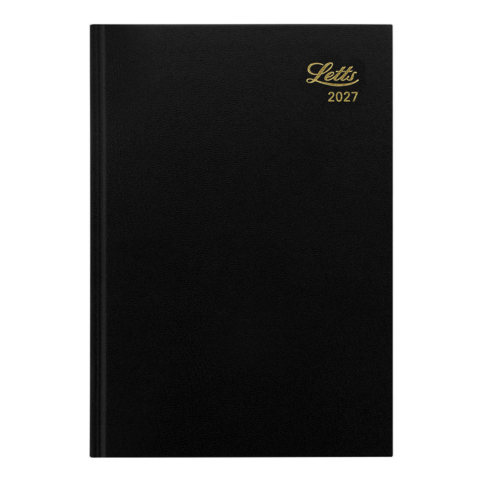 Letts A5 Daily Appointment Book, Standard, 2027 Black 27-C10XBK#color_black