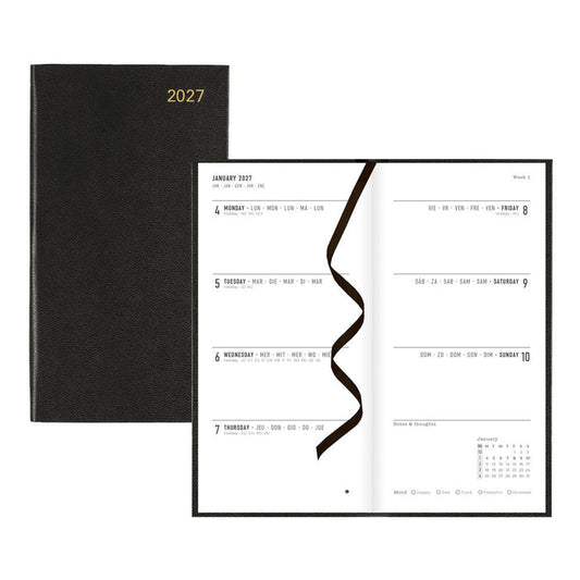 Letts Compact Weekly Planner, Principal, 2027 Black 27-C30NUBK#color_black