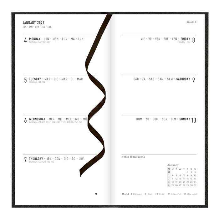 Letts Compact Weekly Planner, Principal, 2027 Black 27-C30NUBK#color_black