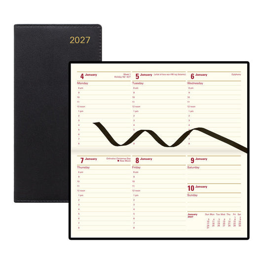 Letts Slim Weekly Appointment Book, Belgravia, 2027 Black 27-C33SBK#color_black