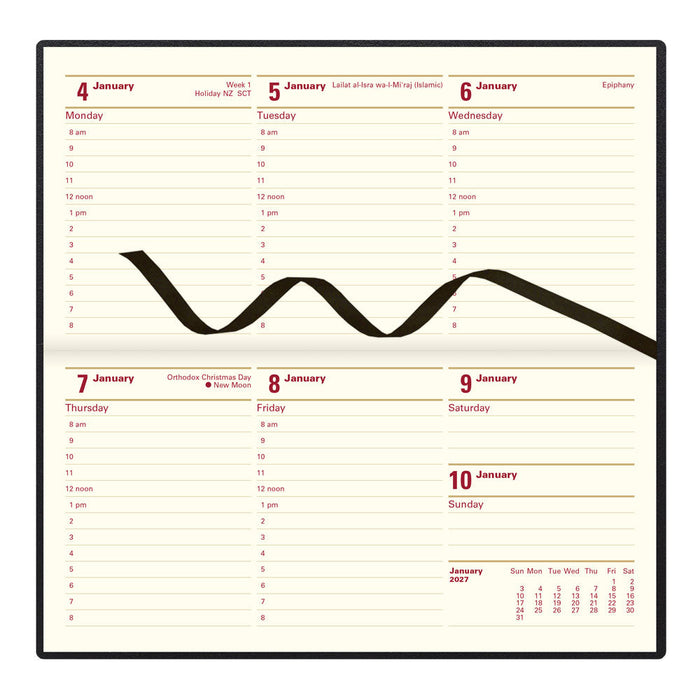 Letts Slim Weekly Appointment Book, Belgravia, 2027 Black 27-C33SBK#color_black