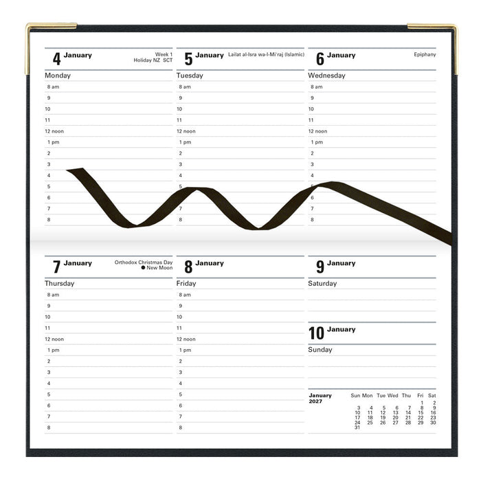 Letts Slim Weekly Appointment Book, Classic, 2027 Black 27-C32SBK#color_black