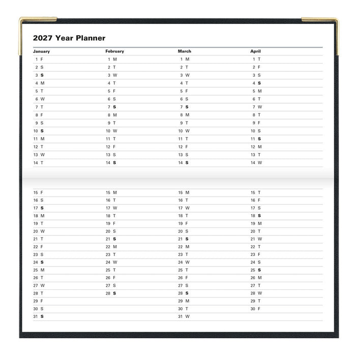 Letts Slim Weekly Appointment Book, Classic, 2027 Black 27-C32SBK#color_black