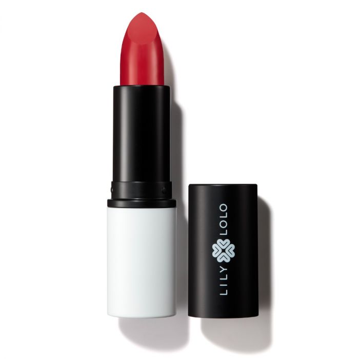 Lily Lolo Flirtation Lipstick (bold, mid toned red): Vegan. Gluten Free. GMO Free. Cruelty Free.  A stunning natural glow.