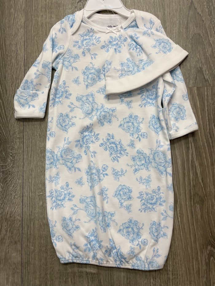 Little Me Blue Flowers Gown