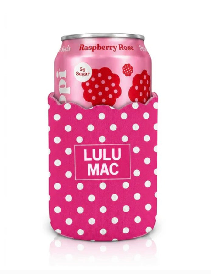 LM-Hot Pink Polkadot Koozie