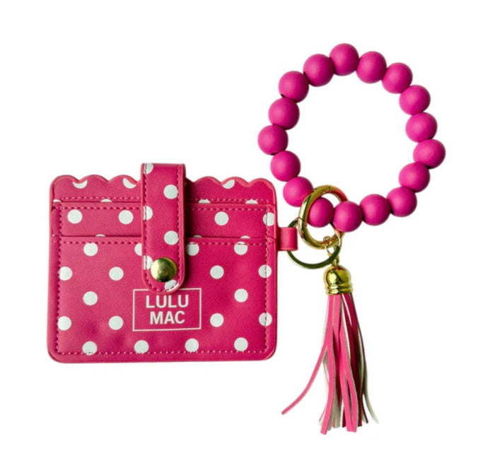 LM-Hot Pink w/ white beaded wrislet